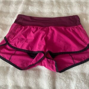 Pink with black seem, speed up Lululemon shorts